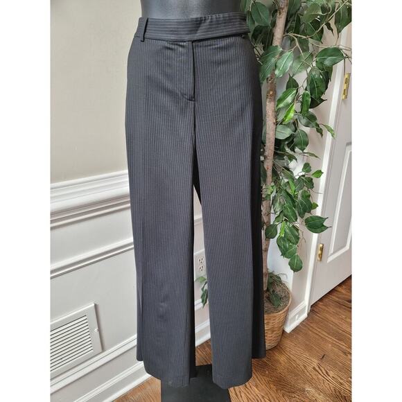 Laundry Women 2 Piece Suit Size 8 Black Wool Striped Long Sleeve Single Breasted - Picture 11 of 14